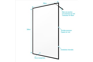 Mampara de ducha Edge - Transparente - 200 x 100 cm