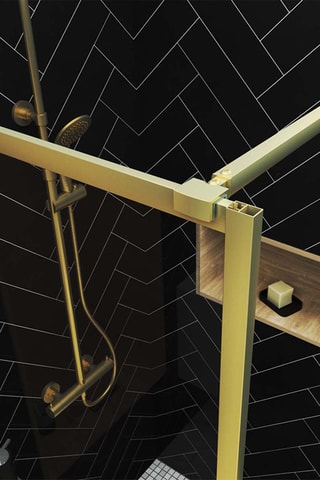 Mampara de ducha Edge - Dorado - 200 x 100 cm