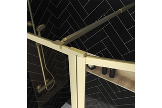 Mampara de ducha Edge - Dorado - 200 x 120 cm