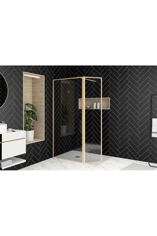 Mampara de ducha Edge - Dorado - 200 x 130 cm