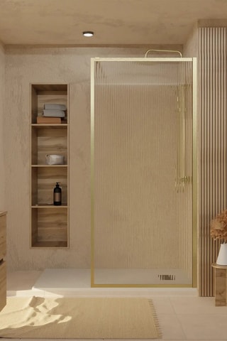 Mampara de ducha Edge - Dorado - 200 x 90 cm