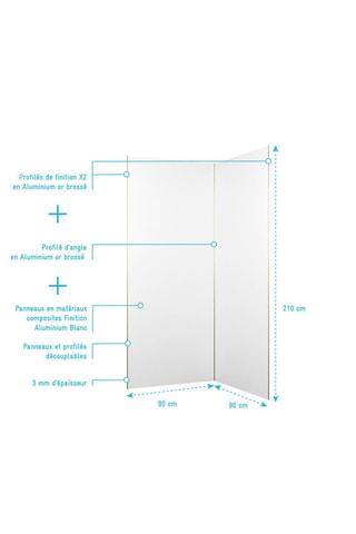 Conjunto de paneles de pared de ducha Wall'It - Blanco