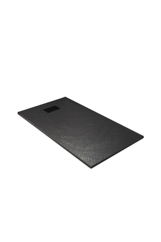 Plato de ducha y rejilla lineal Stone - Negro - 140 x 90 cm