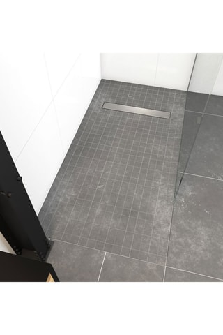 Plato de ducha de baldosas - Gris - 90 x 160 cm