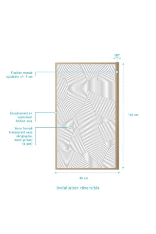 Mampara de bañera Hinata - Imitación madera - 140 x 80 cm