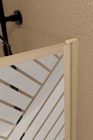 Mampara de bañera Hinata - Imitación madera - 140 x 80 cm