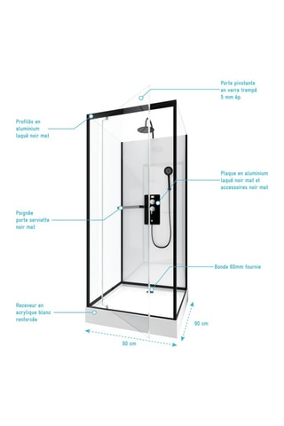 Cabina de ducha City - 90 x 90 cm