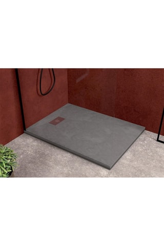 Plato de ducha con rejilla perforada - Gris - 120 x 90 cm