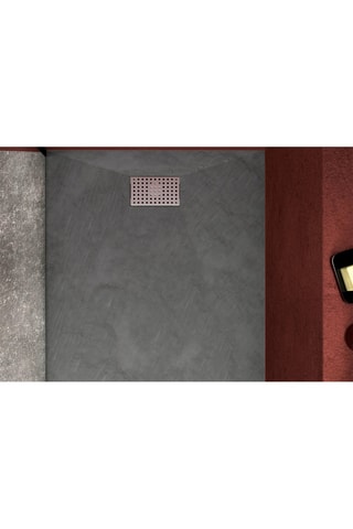 Plato de ducha con rejilla perforada - Gris - 120 x 90 cm