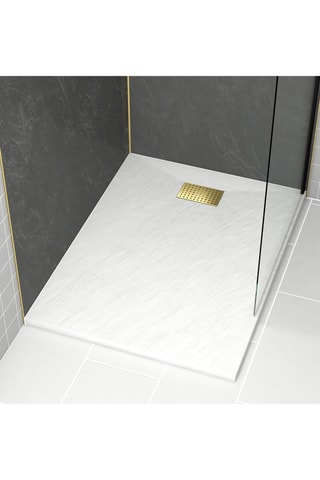 Plato de ducha con rejilla perforada - Blanco - 90 x 120 cm