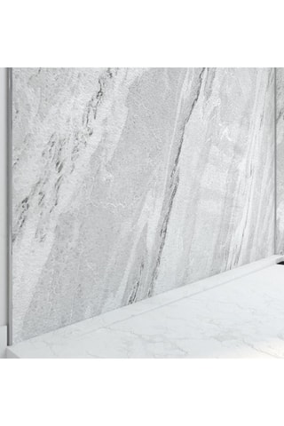 Panel de pared de ducha Stone'it con perfiles - Gris - 120 x 210 cm