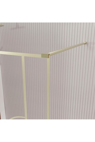 Mampara de ducha italiana - Transparente y dorado - 140 x 195 cm