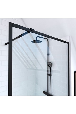 Mampara de ducha italiana - Transparente y negro - 138,5/140 x 200 cm