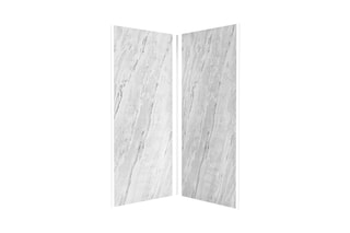 Pack de 2 paneles de pared de ducha y perfiles - Cromado - 210 x 90 cm