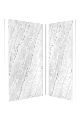 Pack de 2 paneles de pared de ducha y perfiles - Cromado - 210 x 90/120 cm