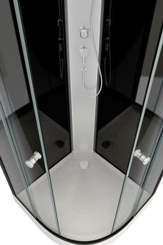 Cabina de ducha redondeada - Negro - 85 x 85 x 225 cm