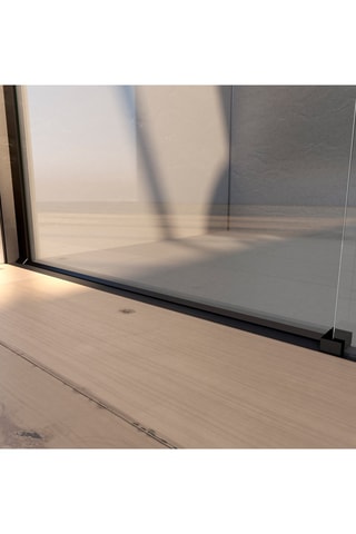 Mampara puerta de ducha corredera - Transparente y negro - 140 x 200 cm