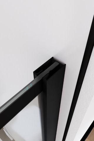 Mampara de ducha italiana - Transparente y negro - 120 x 195 cm