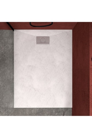 Plato de ducha con rejilla lineal Stone 2 - 90 x 120 x 2,6 cm