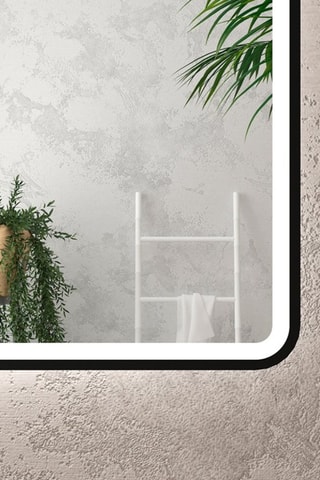 Espejo rectangular de cuarto de baño con iluminación LED - Negro - 50 x 70 cm