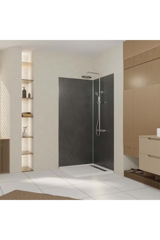 2 packs de 2 paneles de pared piedra pizarra - Negro - 210 x 90 x 90 cm