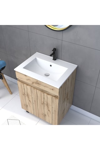 Conjunto de mueble de cuarto de baño y espejo barber gold