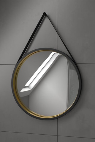 Conjunto de mueble de cuarto de baño y espejo barber gold