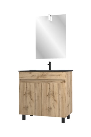 Mueble de cuarto de baño y espejo LED rectangular timber 80