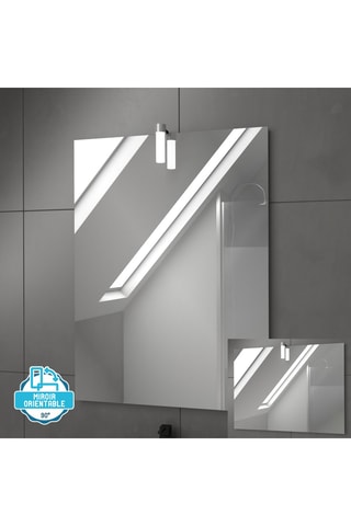 Mueble de cuarto de baño y espejo LED rectangular timber 80