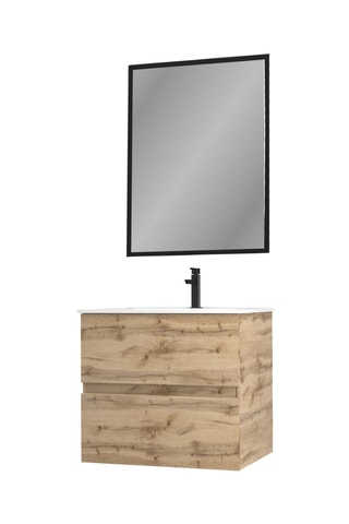 Mueble de cuarto de baño y espejo rectangular
