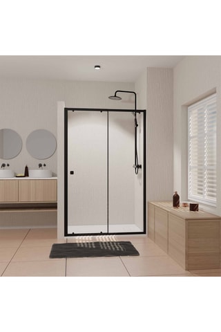 Puerta y mampara de cuarto de baño de 1 puerta - 185 x 100 x 0,5 cm