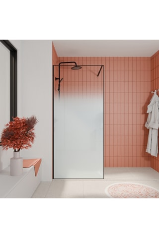 Mampara de ducha - Negro y blanco - 200 x 90 x 0,6 cm