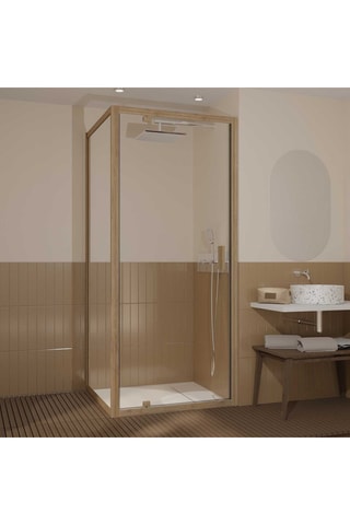 Puerta y mampara de cuarto de baño de 1 puerta - 200 x 90 x 90 cm