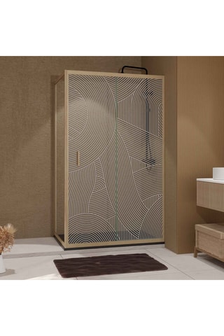 Puerta y mampara de cuarto de baño de 1 puerta - 200 x 120 x 90 cm