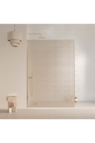 Mampara de ducha - Dorado - 140 x 200 cm