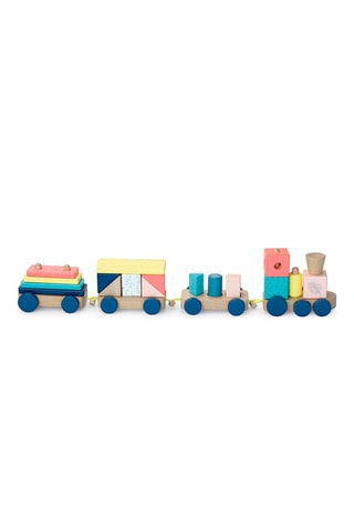 Train de cubes en bois Sous la canopée - Dès 18 mois