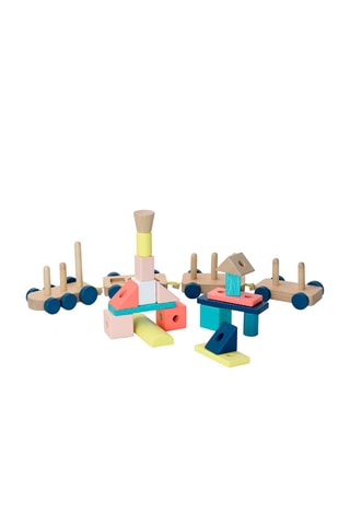 Train de cubes en bois Sous la canopée - Dès 18 mois
