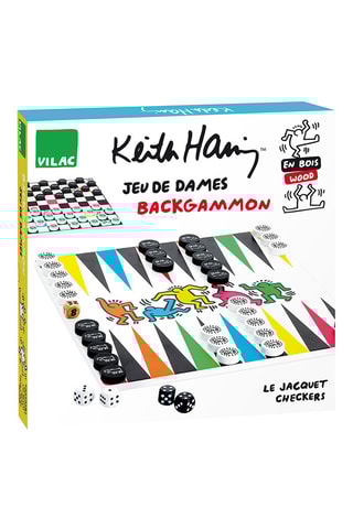 Jeux de dames et backgammon en bois par Keith Haring - Dès 6 ans