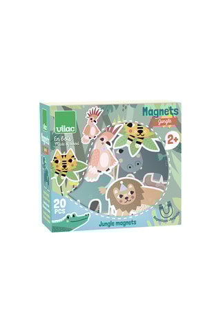 Magnets animaux de la jungle en bois - 20 pièces - Dès 2 ans