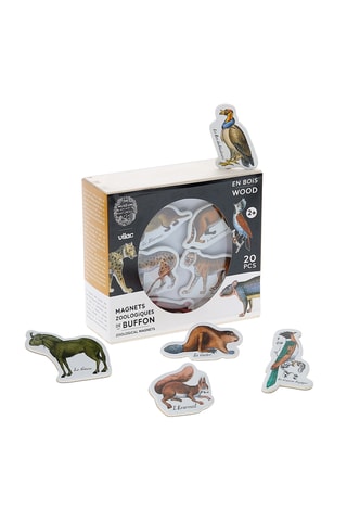 Magnets zoologiques en bois - 20 pièces - Dès 2 ans