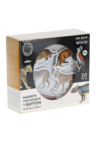 Magnets zoologiques en bois - 20 pièces - Dès 2 ans