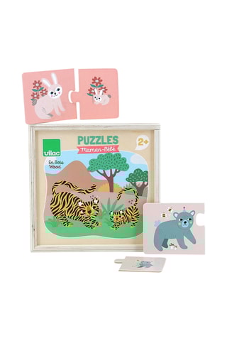 Puzzle maman bébé en bois - 24 pièces -Dès 2 ans