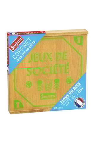 Coffret de jeux de société en bois - 58 pièces - Dès 3 ans