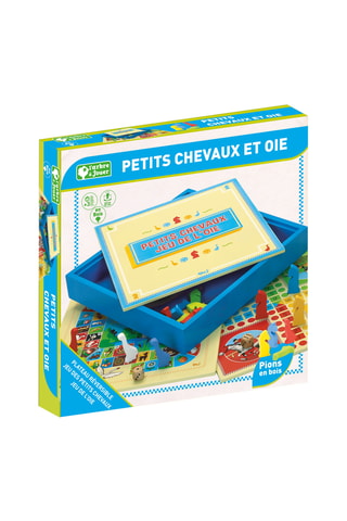 Petits chevaux et jeu de l'oie en bois - Dès 3 ans