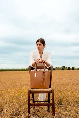 Leren Handtas Gia - Camel