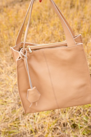 Leren Handtas Agathe - Nude