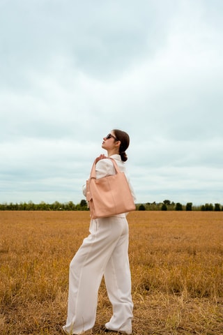 Leren Handtas Agathe - Lichtroze