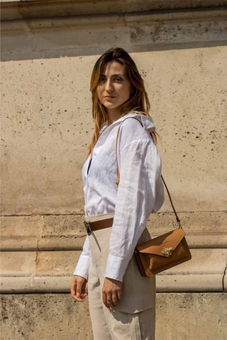 Leren Schoudertas Roxane - Camel