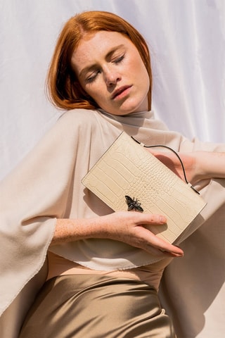 Leren Schoudertas Stacy - Nude