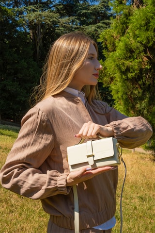 Leren Schoudertas Claude - Ecru